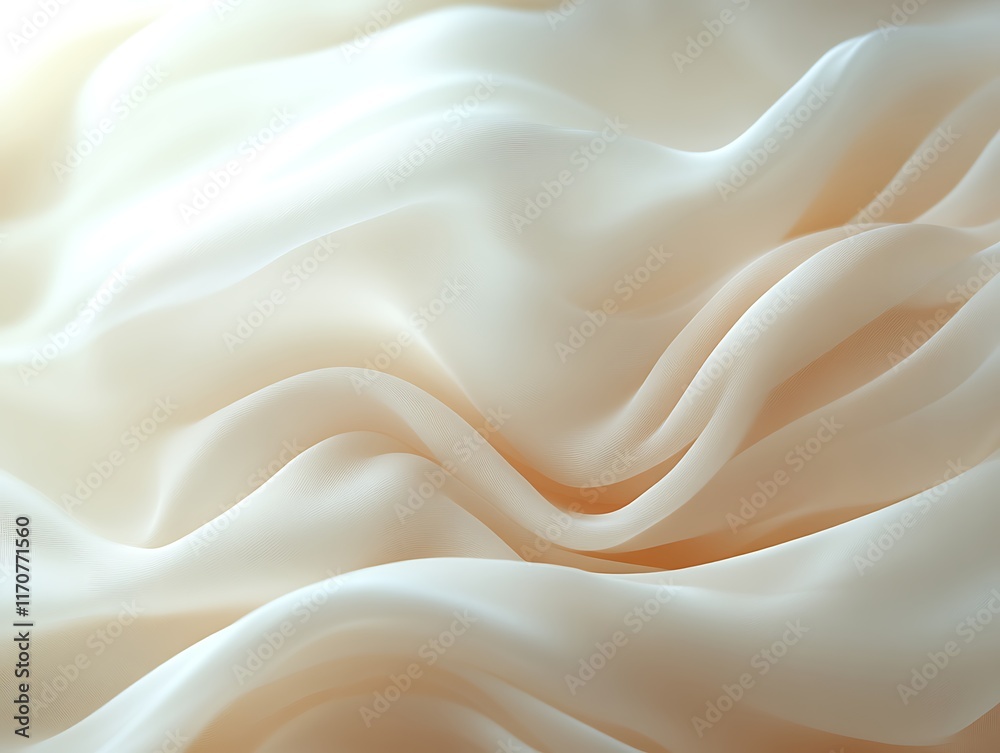 Fototapeta premium Soft, flowing beige fabric texture.