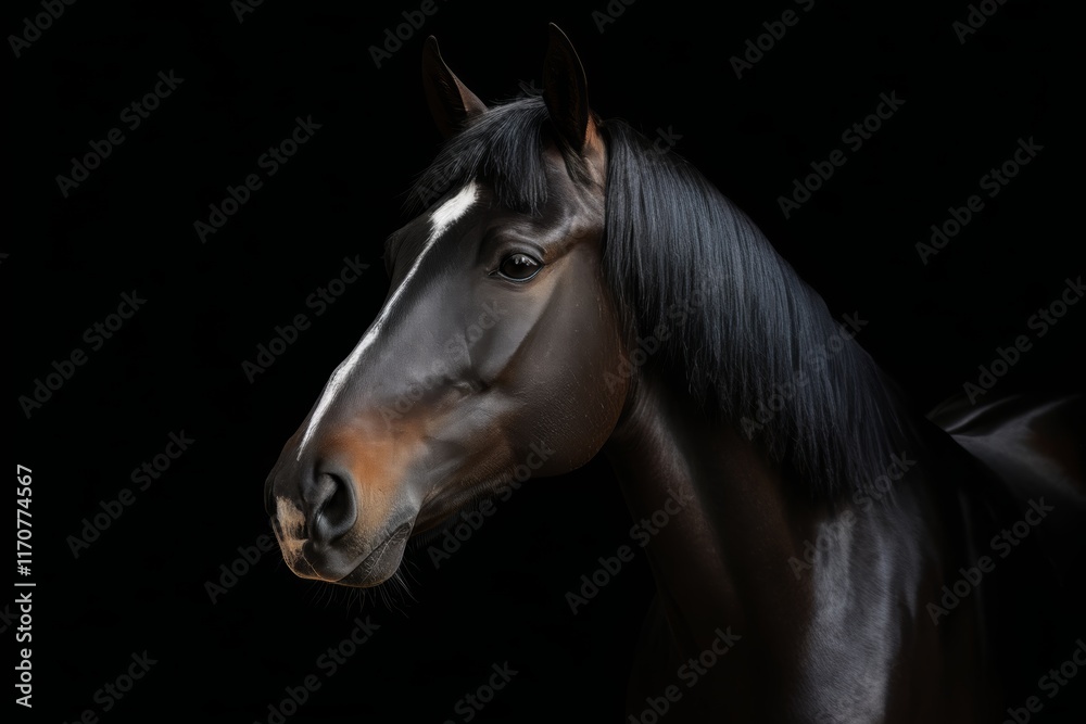Fototapeta premium there is a horse that is standing in the dark