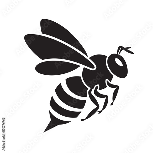 Wallpaper Mural Bee silhouette. vector illustration. on white background. Torontodigital.ca