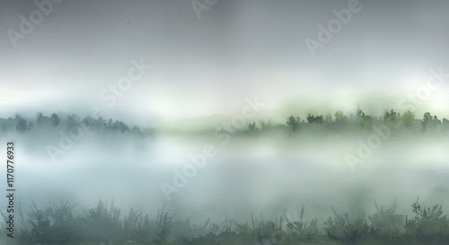 misty morning in the forest