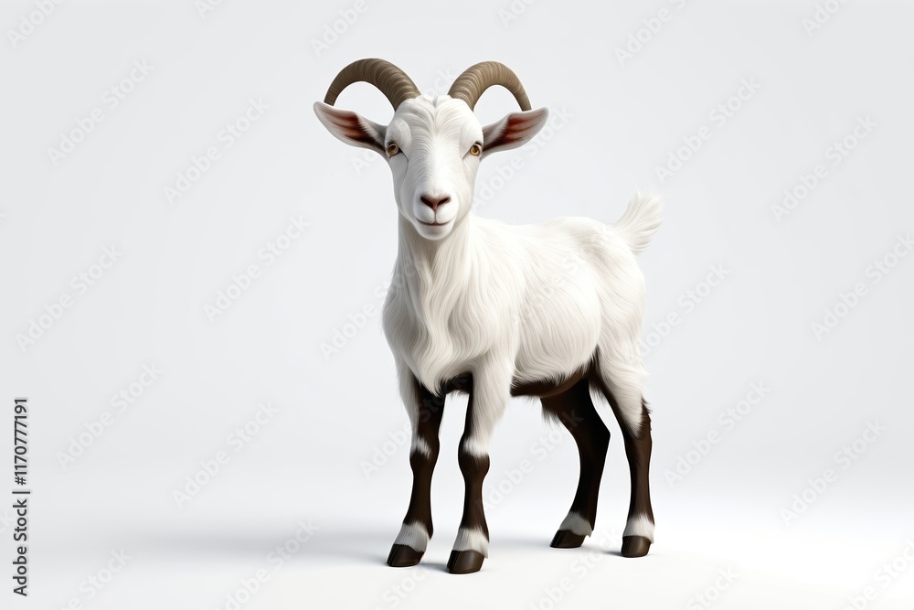 Fototapeta premium cartoon llama standing in front of a white background with a brown head