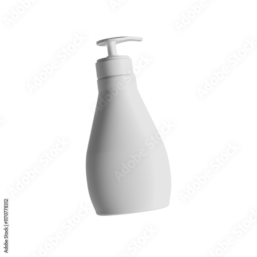 3d render White Pump Dispenser Bottle for Soap, Shower Gel, or Skincare Products without background mockup for design