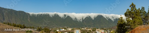Panoramic view of the mountainous sea of clouds on La Palma