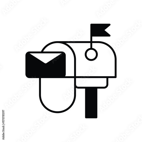 Mailbox vector icon stock illustration