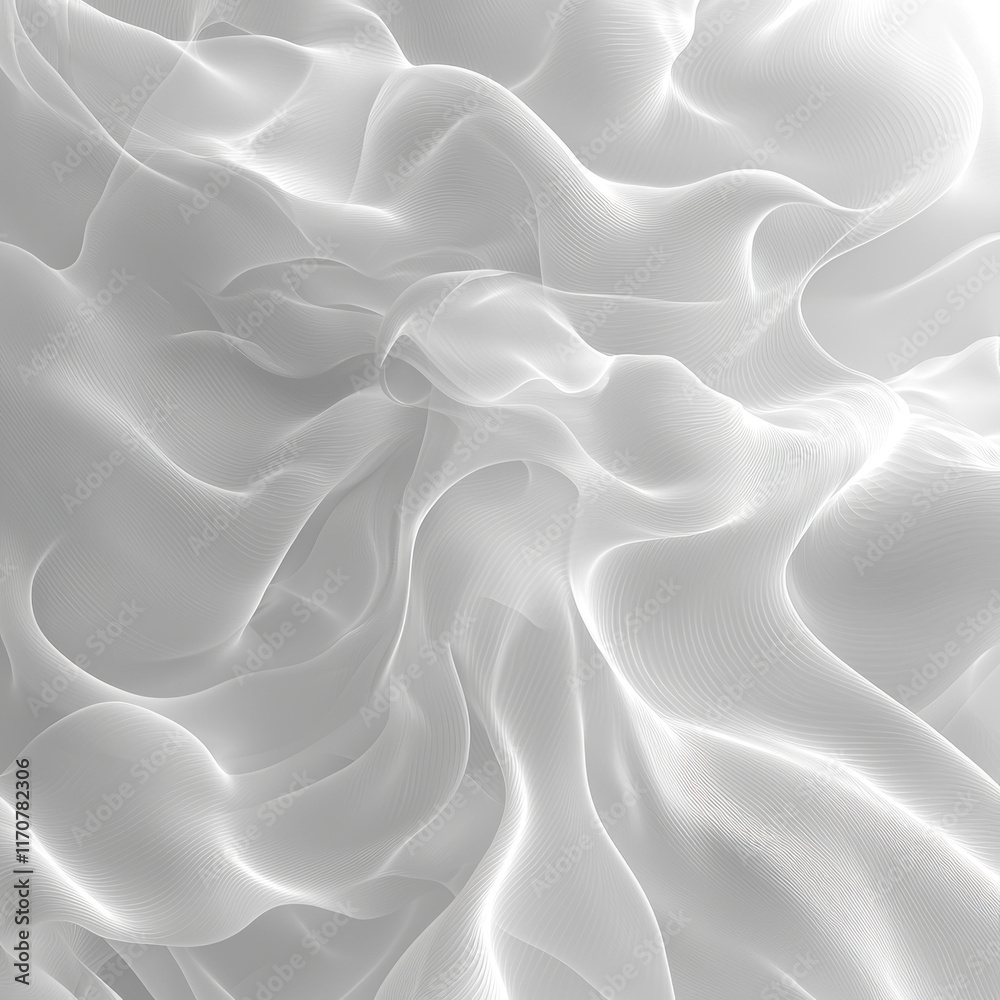 Obraz premium Abstract flowing white waves background.