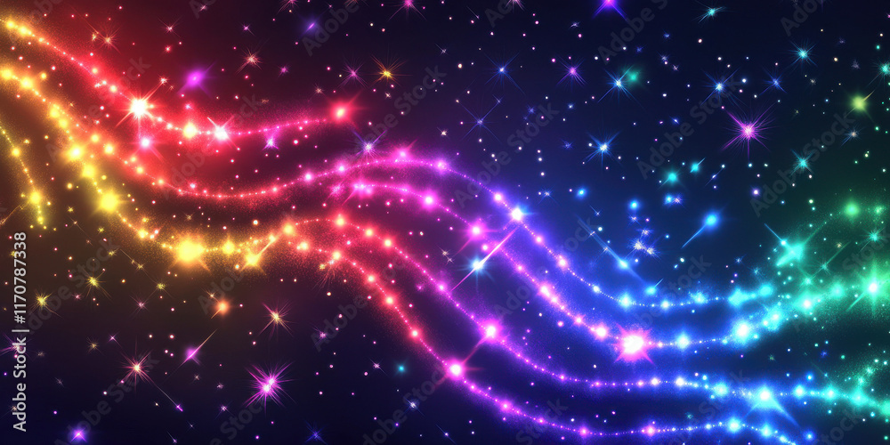 Fototapeta premium Colorful light streaks on dark background