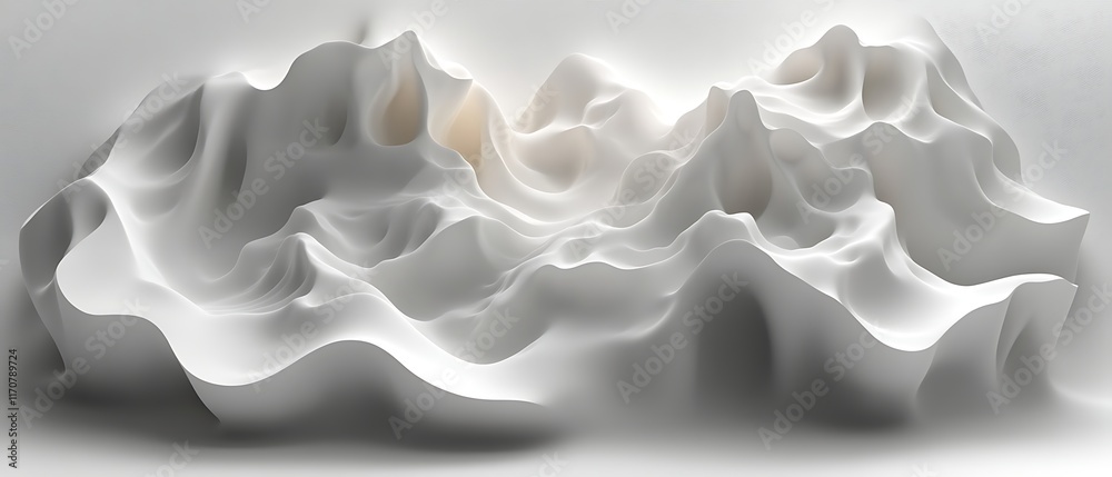Obraz premium Abstract white 3D landscape.