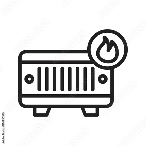 Heating System icon vector image. Suitable for mobile apps, web apps and print media.