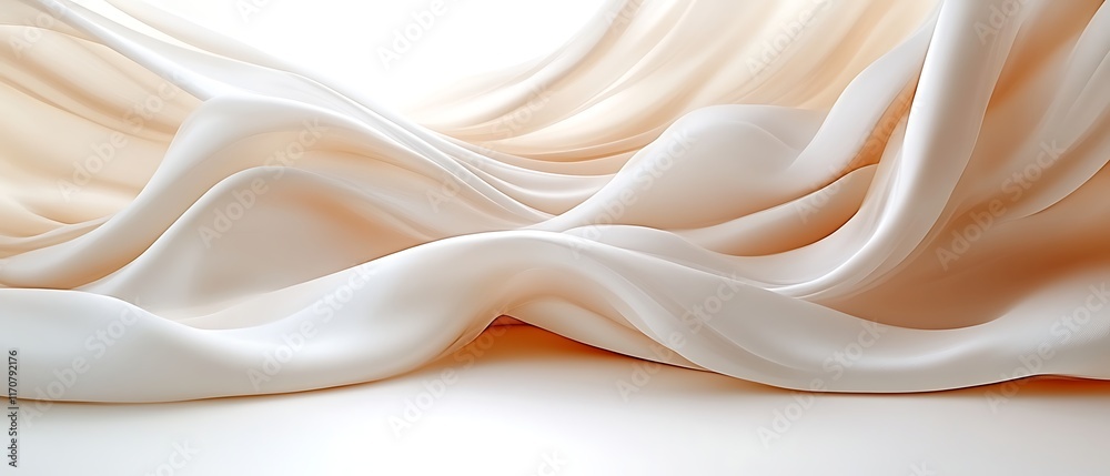 Obraz premium Elegant cream silk fabric drapes.