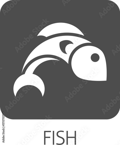 A fish seafood food icon concept. Possibly an icon for the allergen or allergy.