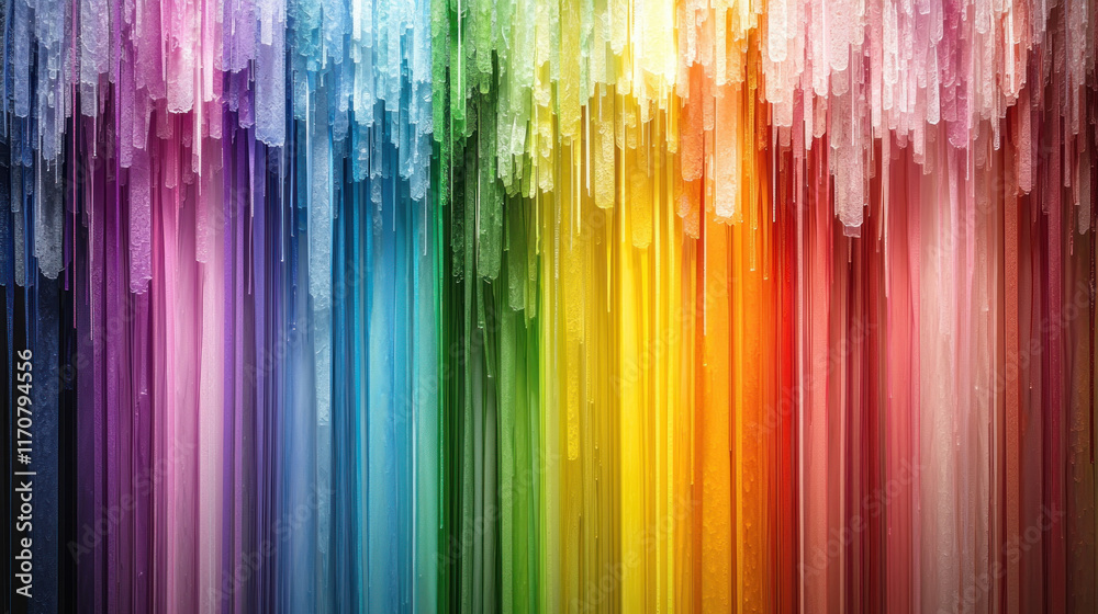 Vibrant colorful streaks cascading downwards, resembling melting wax or paint. Vibrant colorful streaks cascading downwards, resembling melting wax or paint.
