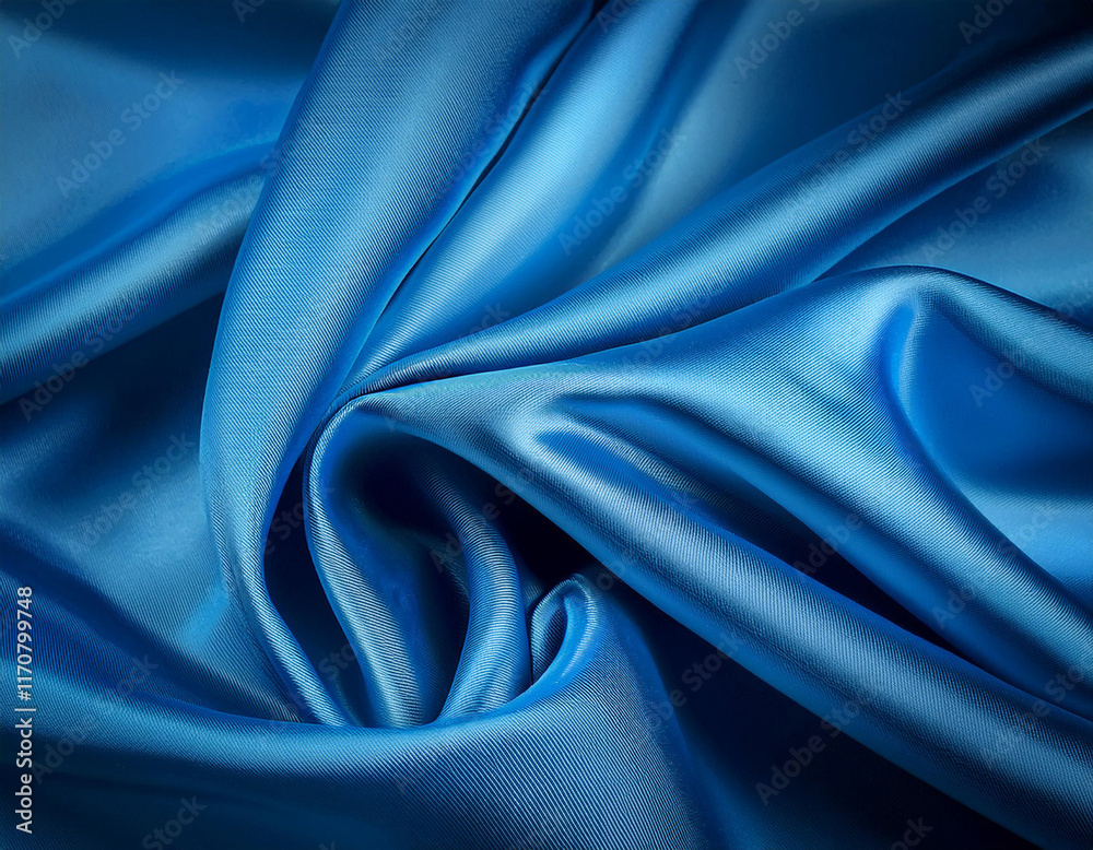 Fototapeta premium Abstract blue Satin Silky Cloth for background, 