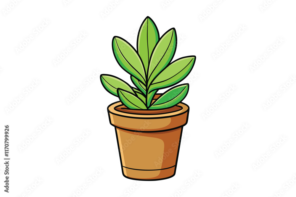 cactus in a pot vector illustration