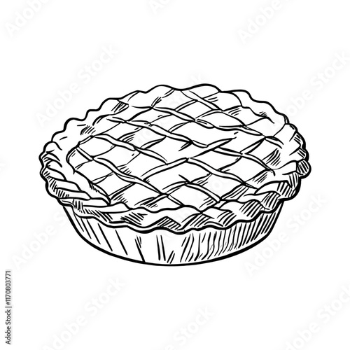 A pie with a lattice crust