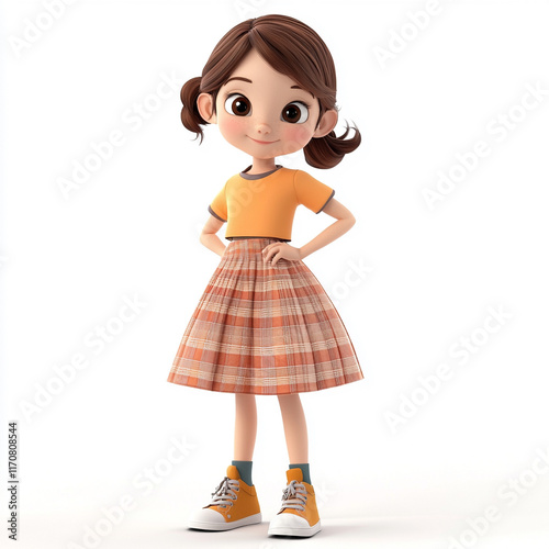little girl with headphones