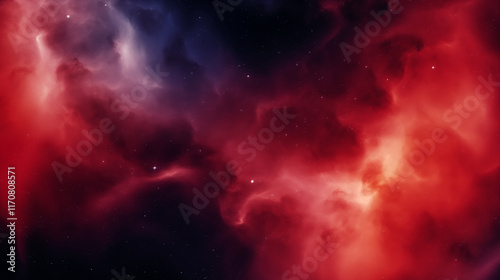 An abstract design with a red space nebula.