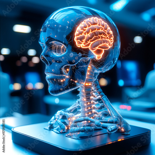 studying the human brain using a digital model photo