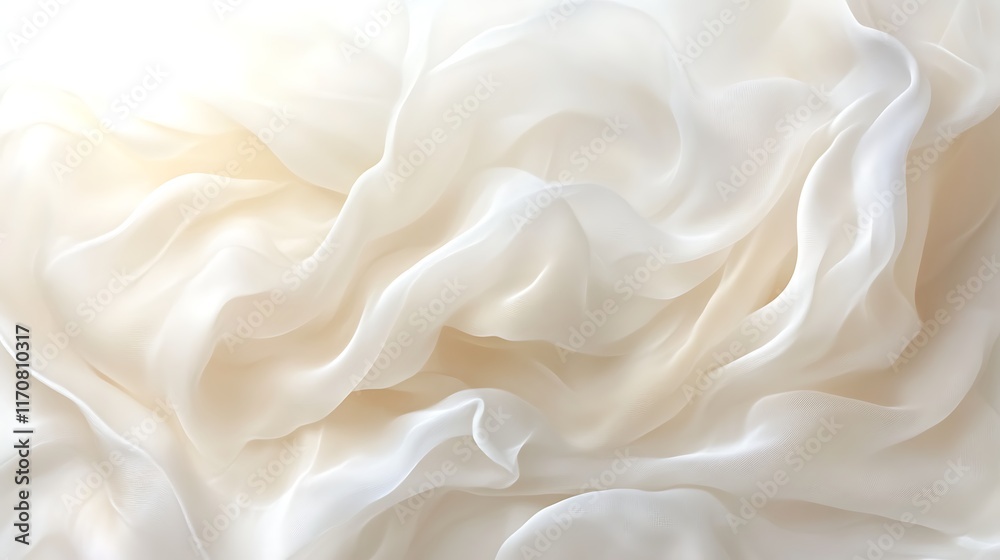 Obraz premium Soft, flowing cream and white silk fabric.