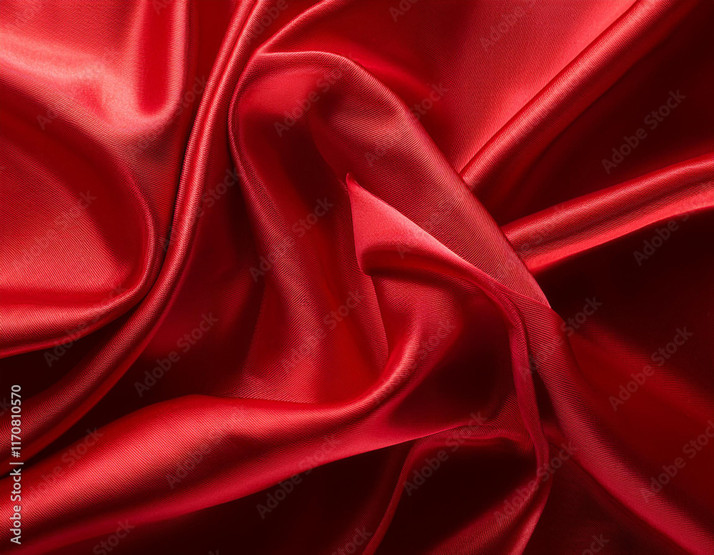 Fototapeta premium Abstract red Satin Silky Cloth for background, 