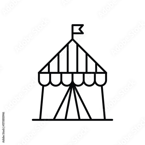 Circus Tent  vector icon stock illustration