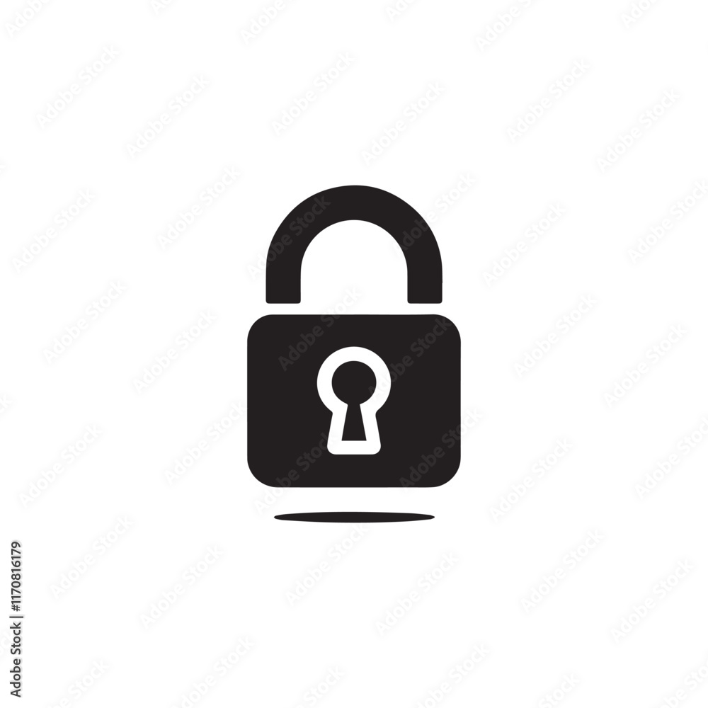 Padlock icon vector symbol design illustration. Padlock icon vector symbol design illustration.