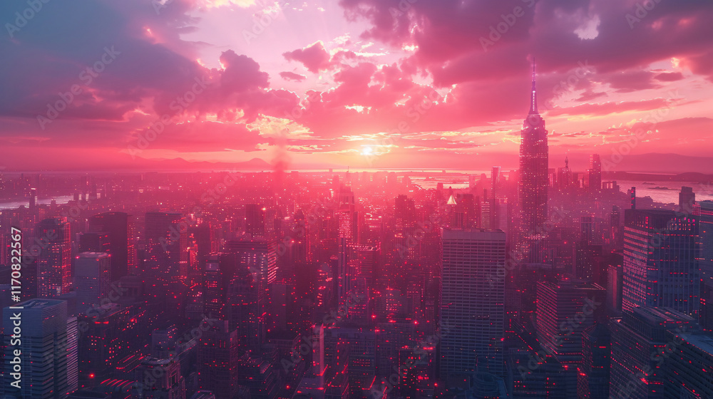 Fototapeta premium Tranquil Beauty: Cherry Blossoms Embracing Tokyo's Contemporary Skyline