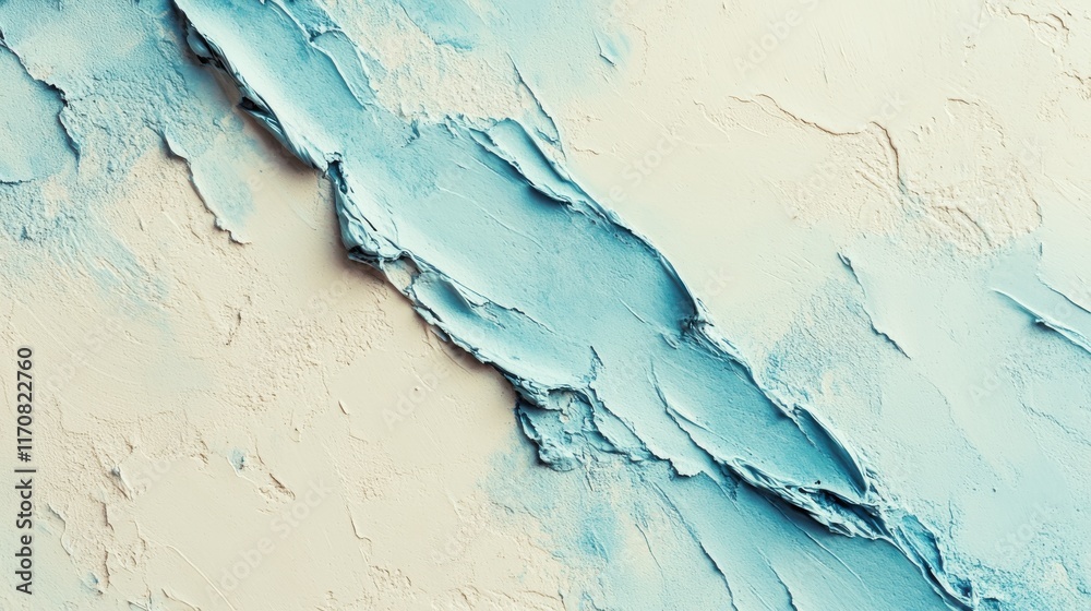 Blue and cream abstract textured paint background with rough brush strokes Blue and cream abstract textured paint background with rough brush strokes