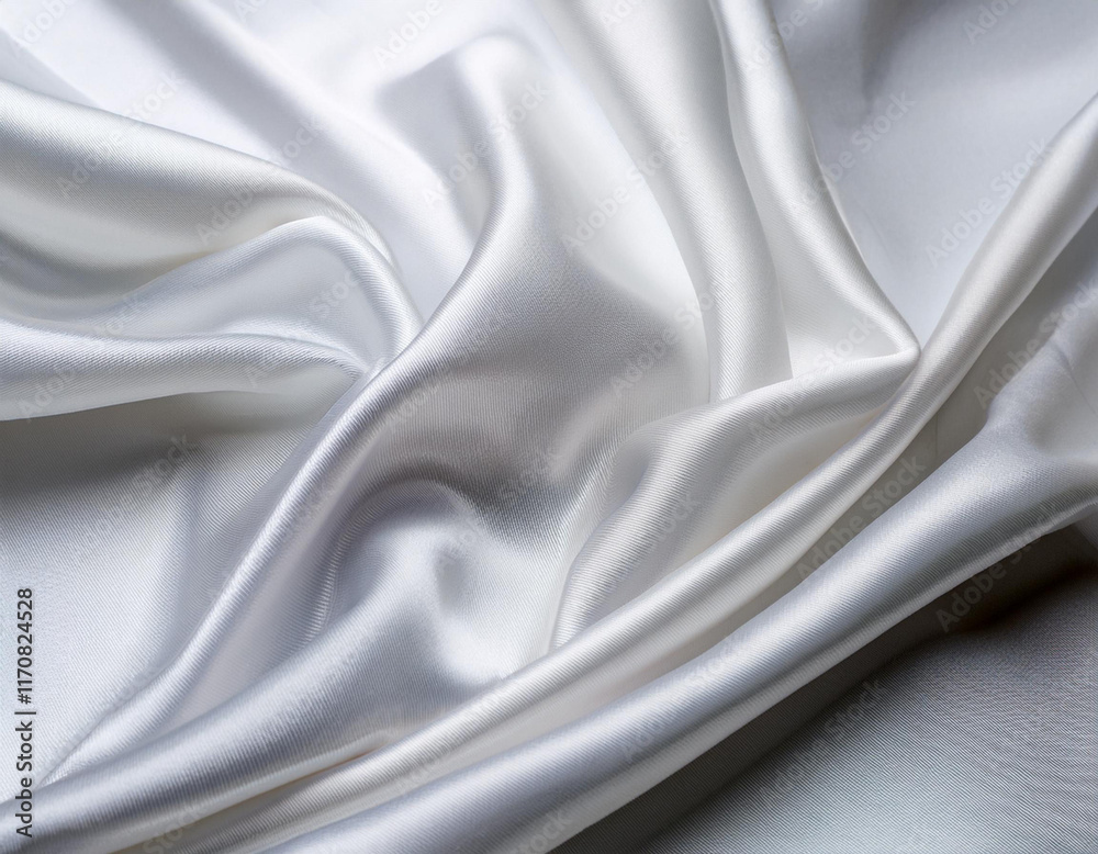 Fototapeta premium Abstract White Satin Silky Cloth for background, 