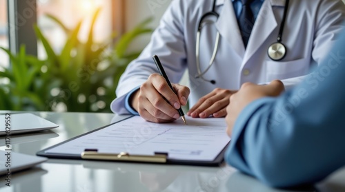 Close-up of Doctor Discussing Treatment Options With Patient in Clinic Setting