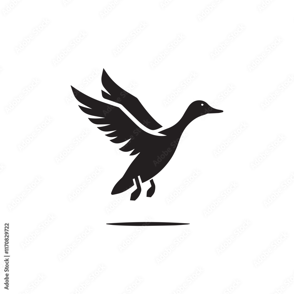 Fototapeta premium Duck silhouette icon vector symbol design illustration