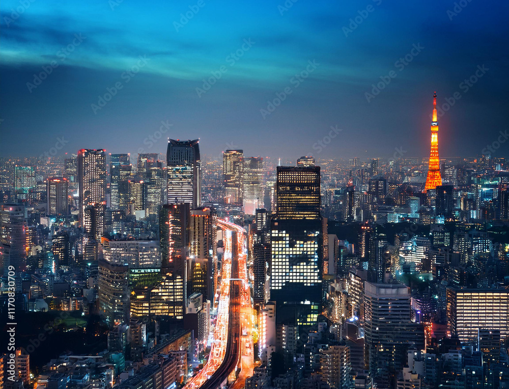 Obraz premium 都会の夜景
