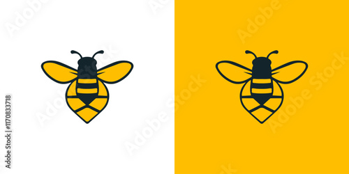 Minimalist Bee Logo Design Vector Illustration