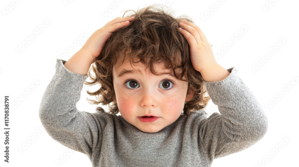 A Toddler Exhibiting Confusion by Tilting Their Head, Perfect for Conveying Emotions of Curiosity and Innocence in Children's Learning Materials and Parenting Blogs. A Toddler Exhibiting Confusion by Tilting Their Head, Perfect for Conveying Emotions of Curiosity and Innocence in Children's Learning Materials and Parenting Blogs.