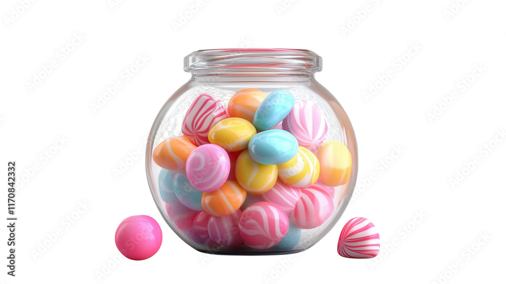 Colorful Candy Jar Filled with Assorted Treats Perfect for Celebrations, Events, and Sweet Tooth Cravings.