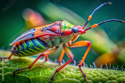 Macro Photography of Lepidargyrus Plant Bug, High Depth of Field, Detailed Insect Closeup photo