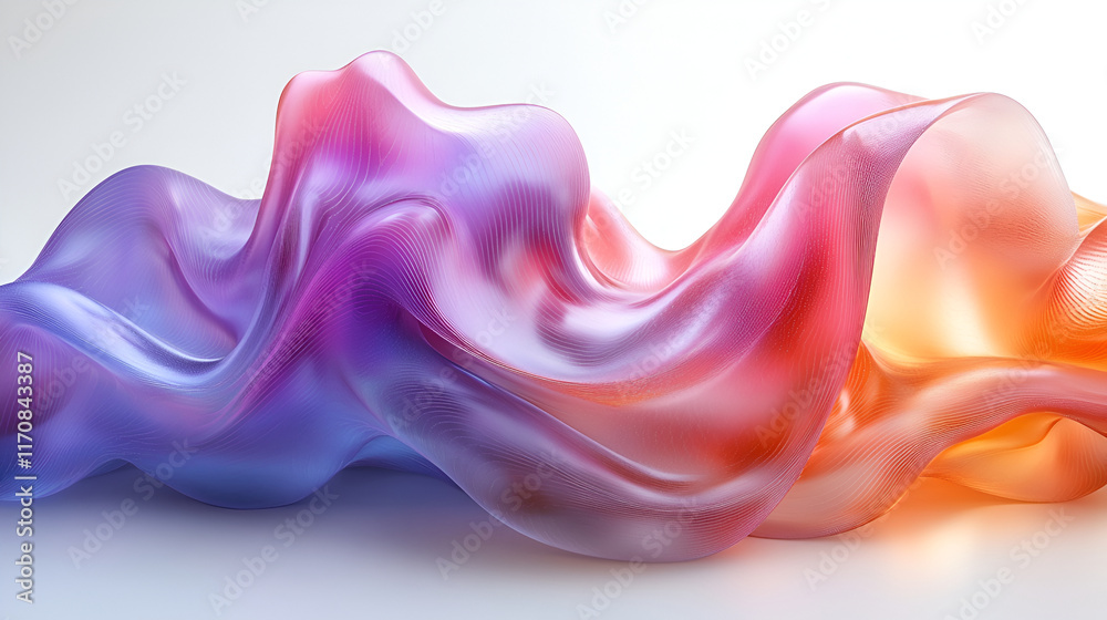 Obraz premium Hologram Gradient. Neon Poster. Rainbow ight. Abstract Background ,Holographic Texture on white background , Abstract Colorful Waves Flowing Design 