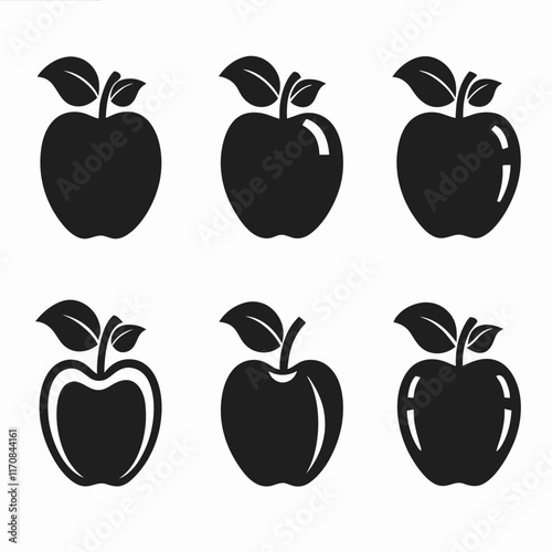 Apple Silhouette Vector Bundle Design. photo