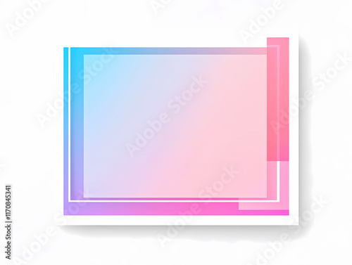 Pastel-colored abstract design featuring a soft gradient and a double rectangular frame. Perfect for minimalist backgrounds or branding. photo