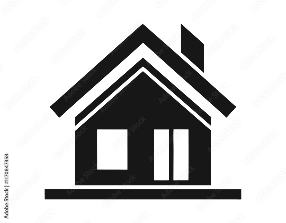 minimalist black and white house icon for real estate and construction minimalist black and white house icon for real estate and construction