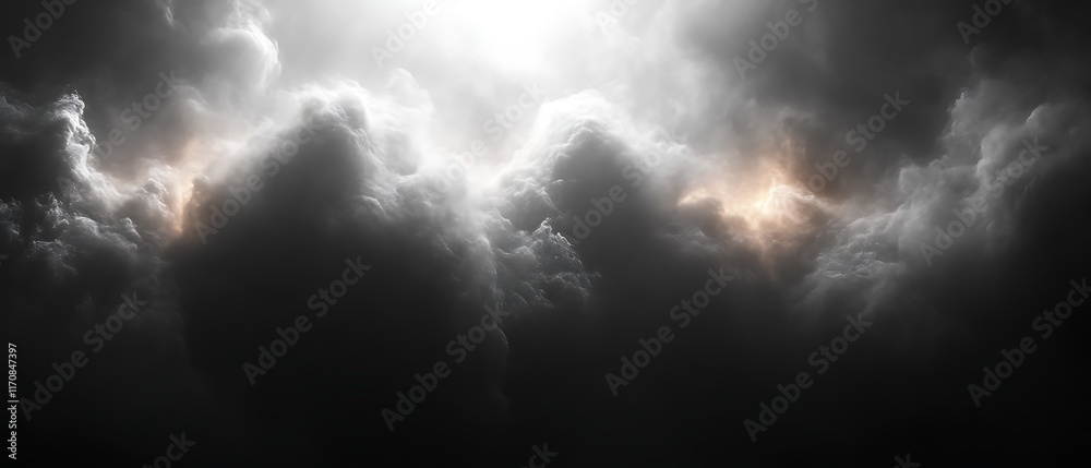 Light breaking through dark storm clouds. Light breaking through dark storm clouds.