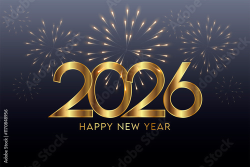 2026 Happy New Year Background Design. Greeting Card, Banner, Poster. photo