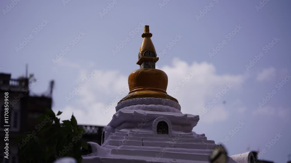 Small Buddha Stupa for Worship in Front of Houses Small Buddha Stupa for Worship in Front of Houses