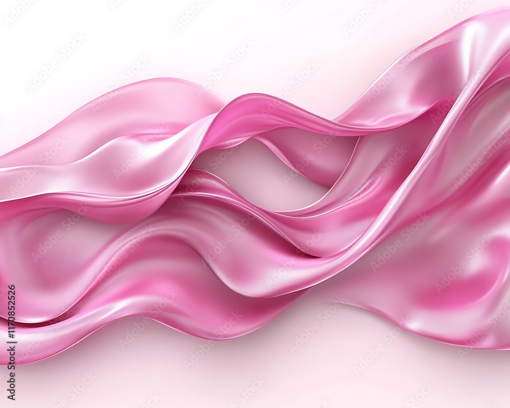Fototapeta premium Abstract pink fabric flowing wave.