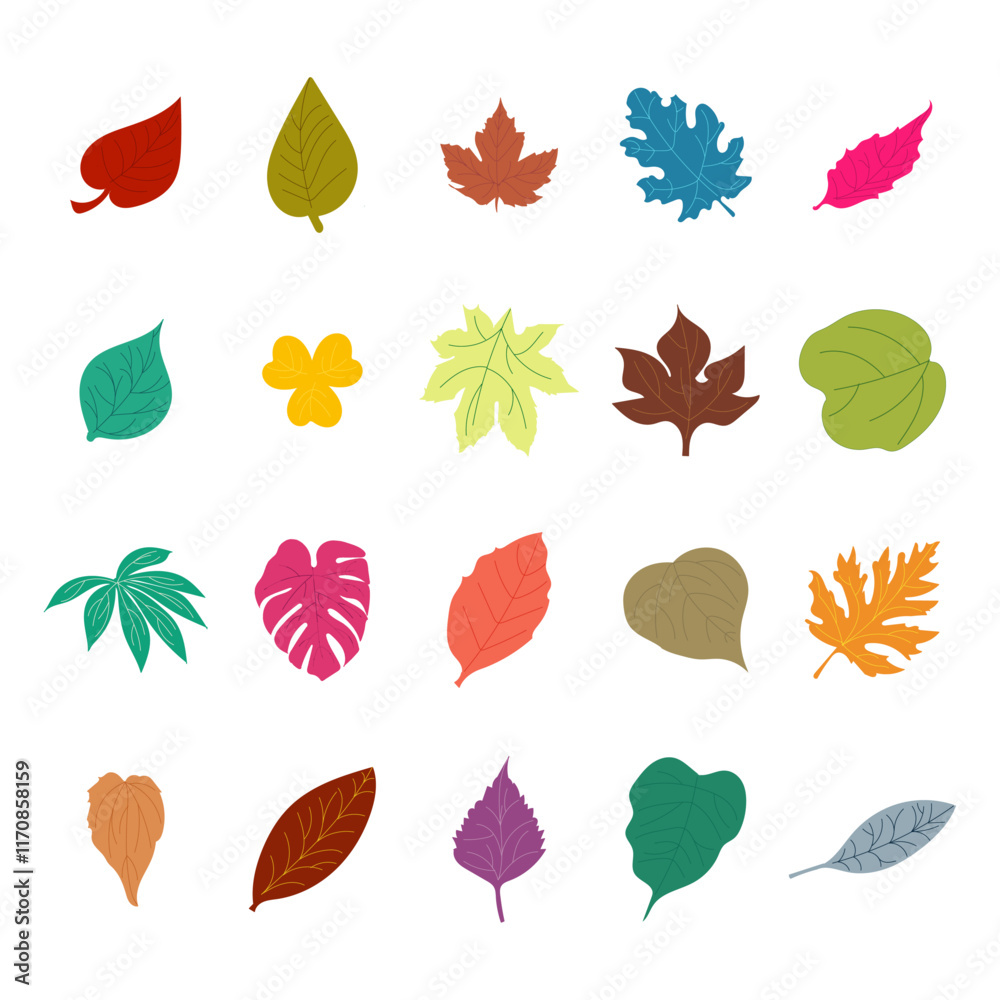 Fototapeta premium Hand Drawn Summer Leaves