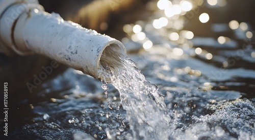 Wallpaper Mural An old water pipe or a leaking pipe increases water wastage. The concept of ​​connecting new pipes to avoid water wastage. And represents taking necessary measures over time to prevent water wastage.  Torontodigital.ca