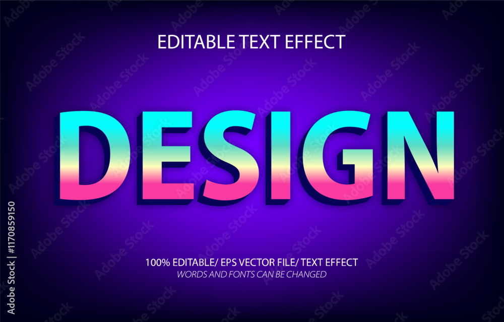 Obraz premium Design editable text effect, 3D editable text template.