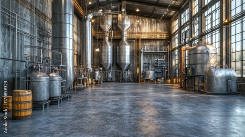 Wallpaper Mural Industrial Workspace with Bright Lighting and Clean Background Torontodigital.ca