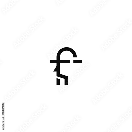 f letter and man face in hat logo idea.