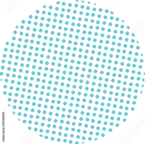 かわいいドット・ハーフトーンの円　青　ベクター　Abstract dot circle, circle halftone geometric dot gradient