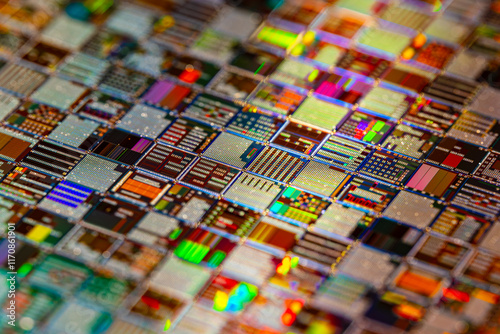 Silicon semiconductor wafer close-up. In electronics, a wafer also called a slice or substrate is a thin slice of semiconductor, a crystalline silicon, used for the fabrication of integrated circuits photo